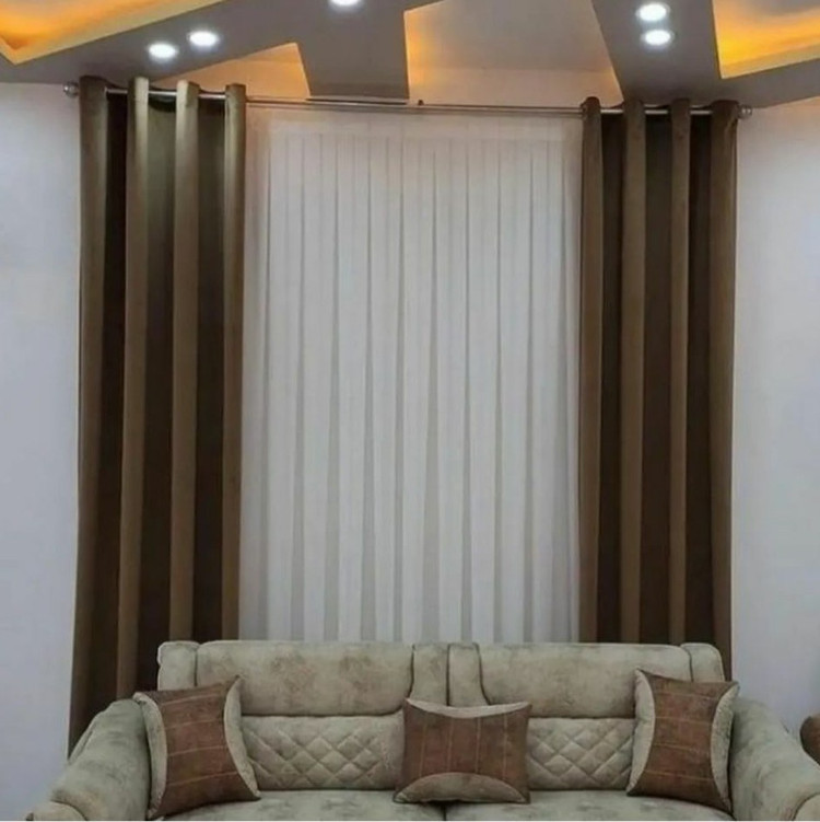 پنل پرده مخمل کالیفرنیا (قهوه ای)